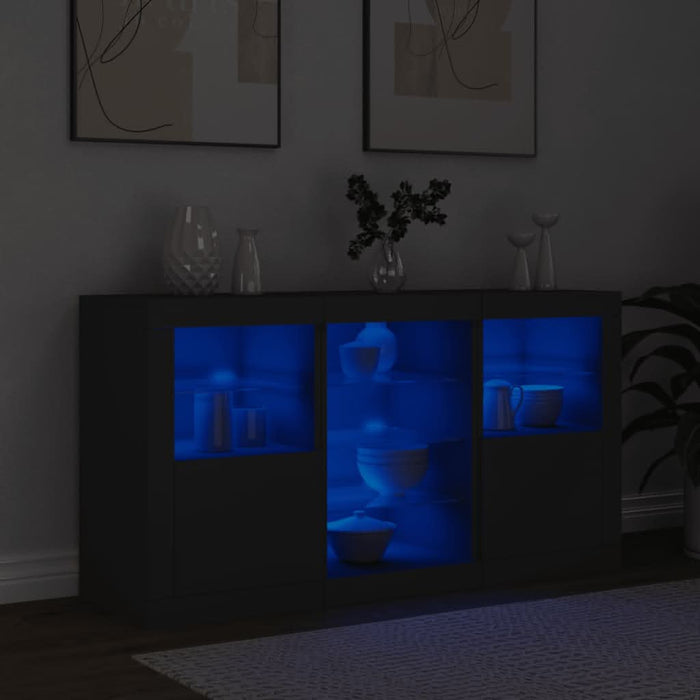 Servantă cu lumini LED, negru, 123x37x67 cm - WALTI WALTI