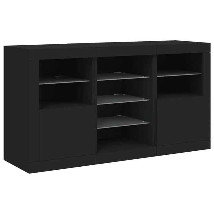 Servantă cu lumini LED, negru, 123x37x67 cm - WALTI WALTI
