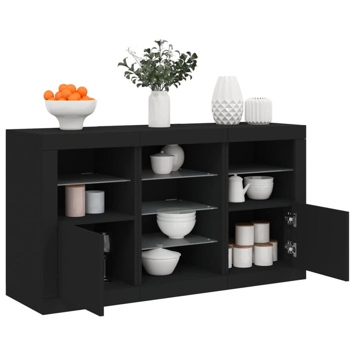 Servantă cu lumini LED, negru, 123x37x67 cm - WALTI WALTI