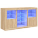 Servantă cu lumini LED, stejar sonoma, 123x37x67 cm - WALTI WALTI