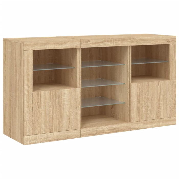 Servantă cu lumini LED, stejar sonoma, 123x37x67 cm - WALTI WALTI