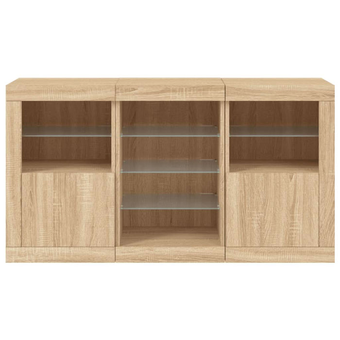 Servantă cu lumini LED, stejar sonoma, 123x37x67 cm - WALTI WALTI
