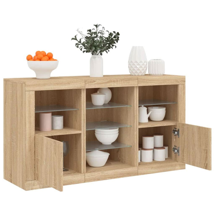 Servantă cu lumini LED, stejar sonoma, 123x37x67 cm - WALTI WALTI