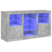 Servantă cu lumini LED, gri beton, 123x37x67 cm - WALTI WALTI