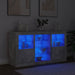 Servantă cu lumini LED, gri beton, 123x37x67 cm - WALTI WALTI