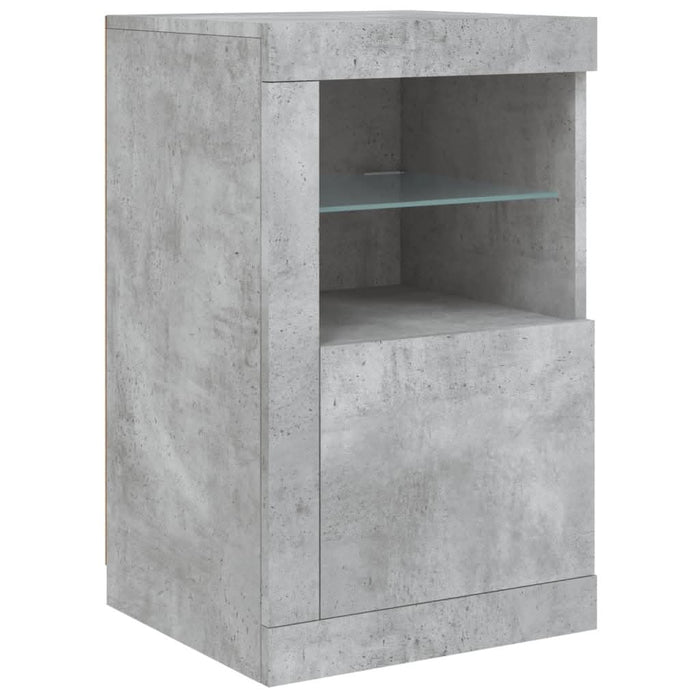 Servantă cu lumini LED, gri beton, 123x37x67 cm - WALTI WALTI