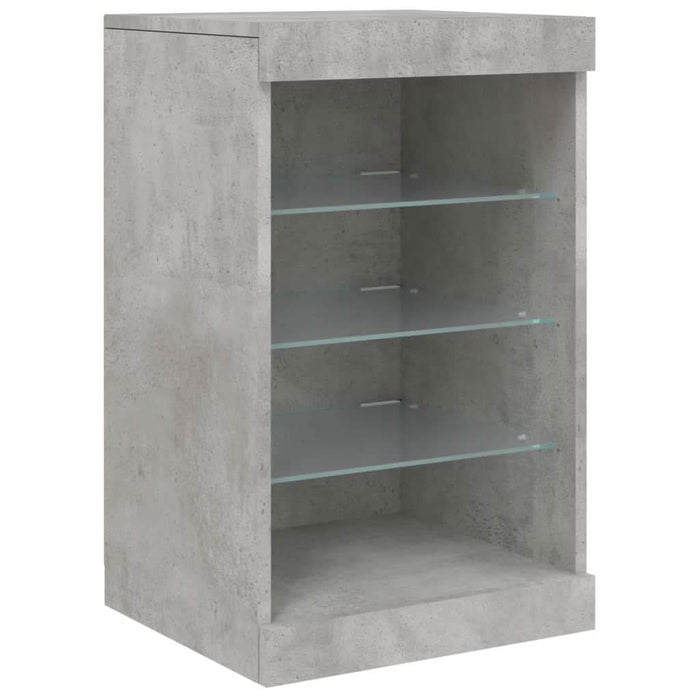 Servantă cu lumini LED, gri beton, 123x37x67 cm - WALTI WALTI