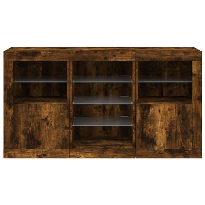 Servantă cu lumini LED, stejar fumuriu, 123x37x67 cm - WALTI WALTI