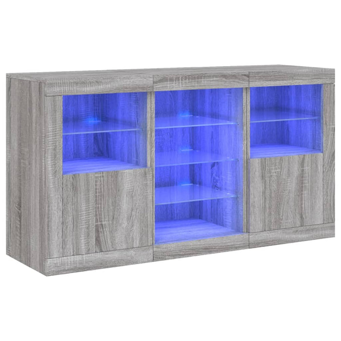 Servantă cu lumini LED, gri sonoma, 123x37x67 cm - WALTI WALTI