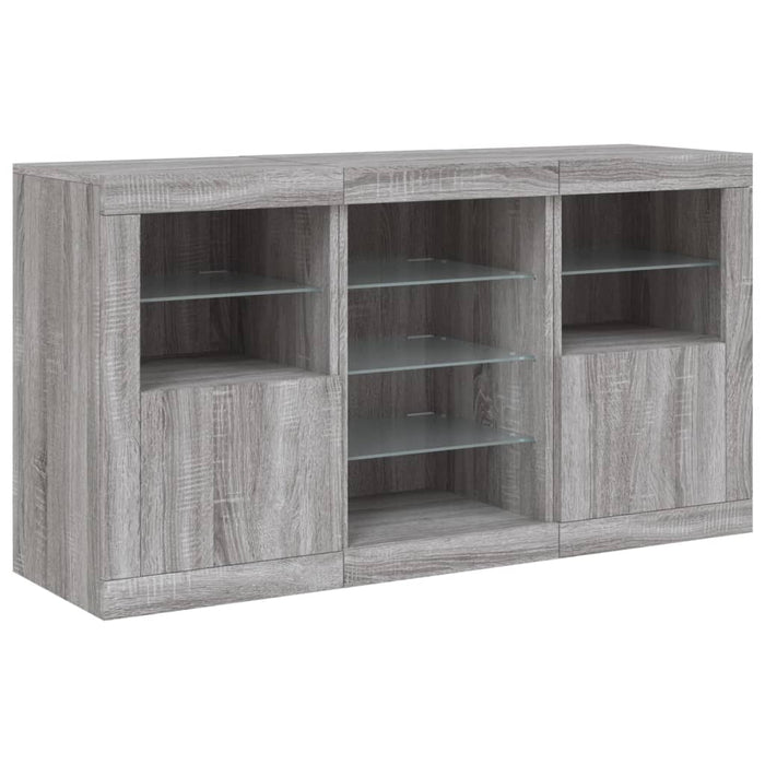 Servantă cu lumini LED, gri sonoma, 123x37x67 cm - WALTI WALTI