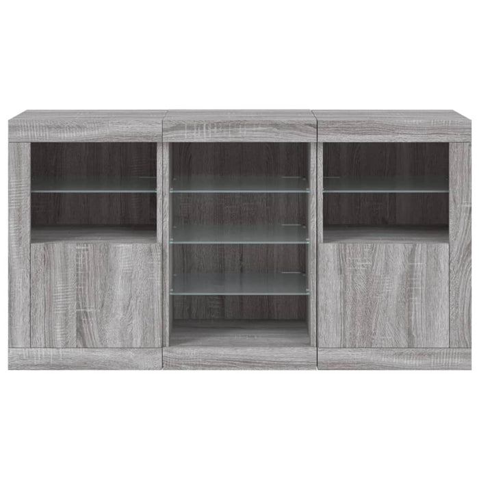 Servantă cu lumini LED, gri sonoma, 123x37x67 cm - WALTI WALTI