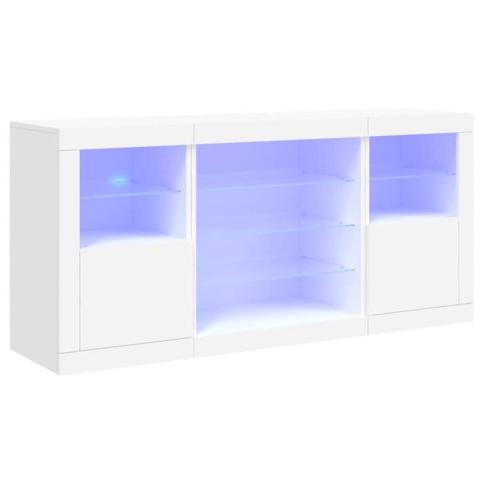 Servantă cu lumini LED, alb, 142,5x37x67 cm - WALTI WALTI