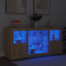 Servantă cu lumini LED, stejar sonoma, 142,5x37x67 cm - WALTI WALTI