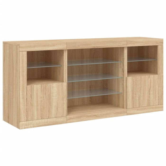 Servantă cu lumini LED, stejar sonoma, 142,5x37x67 cm - WALTI WALTI