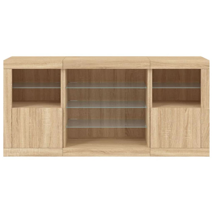 Servantă cu lumini LED, stejar sonoma, 142,5x37x67 cm - WALTI WALTI