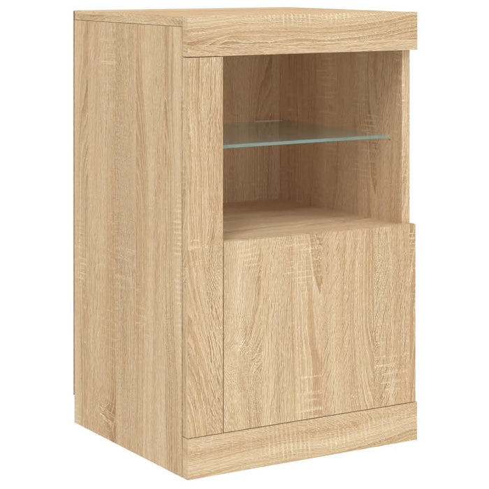 Servantă cu lumini LED, stejar sonoma, 142,5x37x67 cm - WALTI WALTI