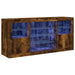 Dulap cu lumini LED, stejar fumuriu, 142,5x37x67 cm - WALTI WALTI