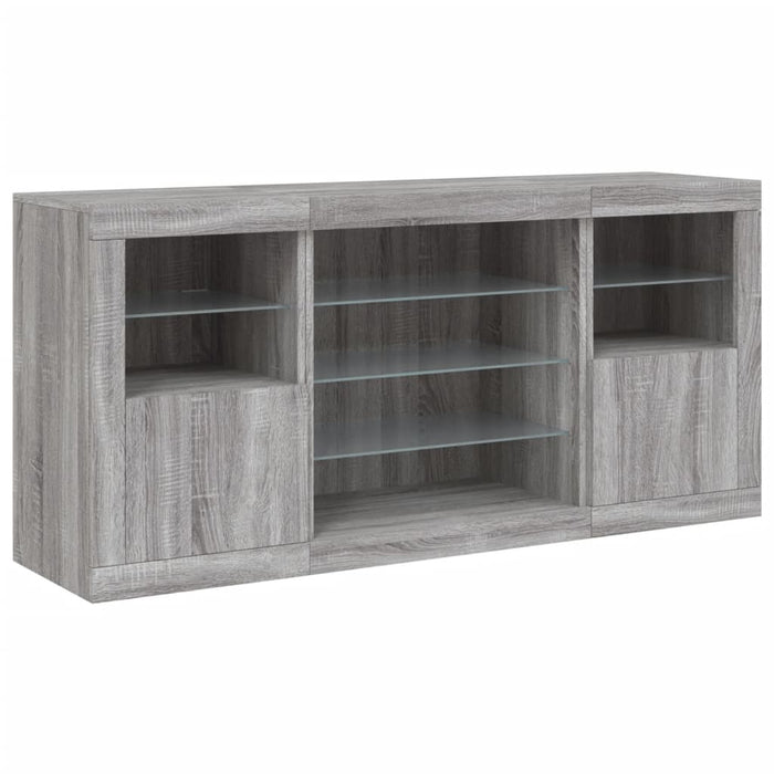 Servantă cu lumini LED, gri sonoma, 142,5x37x67 cm - WALTI WALTI