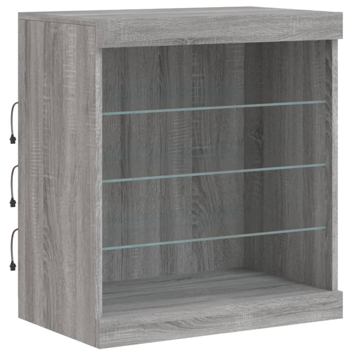 Servantă cu lumini LED, gri sonoma, 142,5x37x67 cm - WALTI WALTI