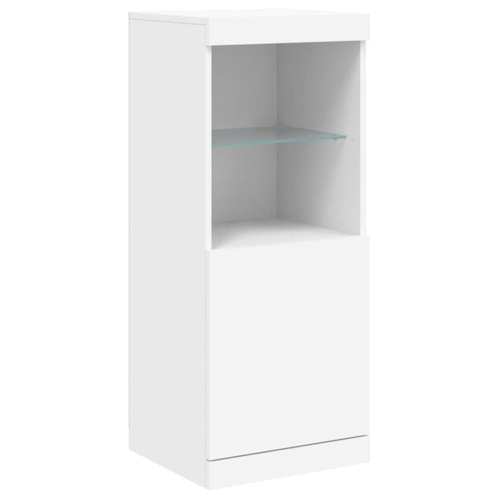 Servantă cu lumini LED, 3 buc., alb, lemn prelucrat - WALTI WALTI