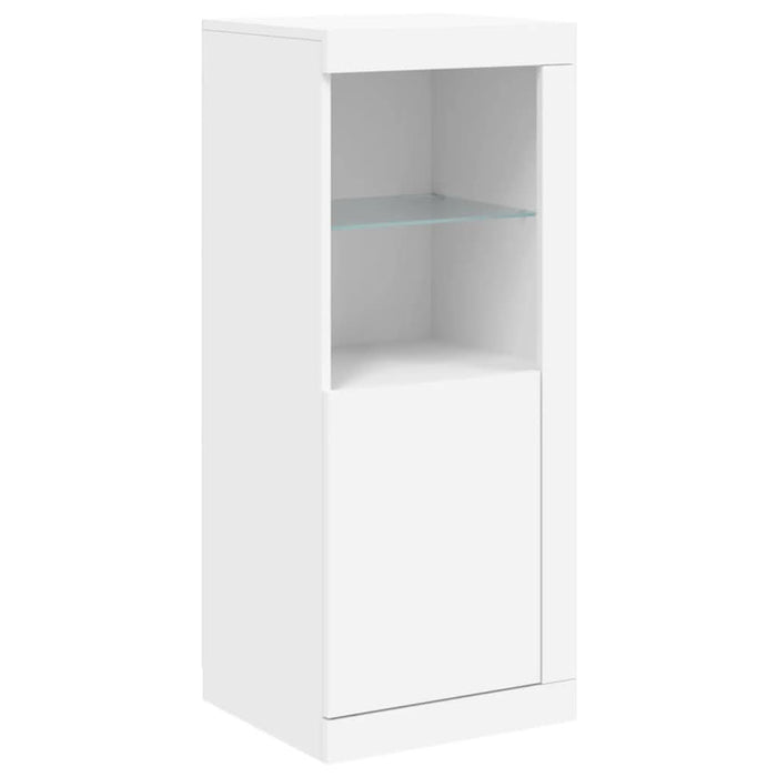 Servantă cu lumini LED, 3 buc., alb, lemn prelucrat - WALTI WALTI