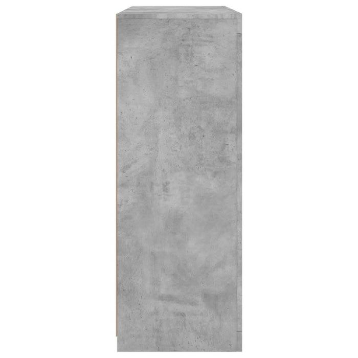 Servantă cu lumini LED, 3 buc., gri beton, lemn prelucrat - WALTI WALTI