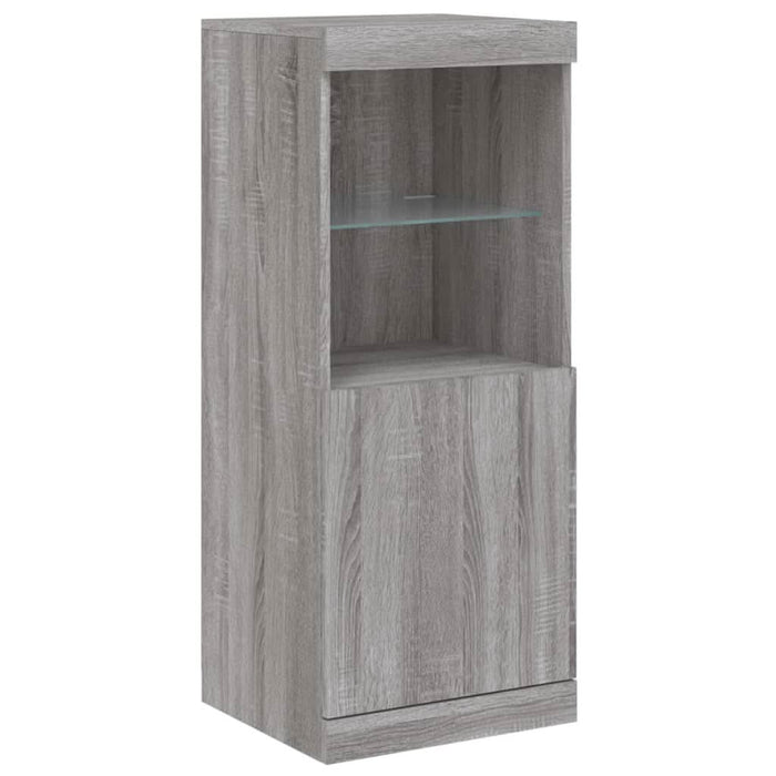 Servantă cu lumini LED, 3 buc., gri sonoma, lemn prelucrat - WALTI WALTI
