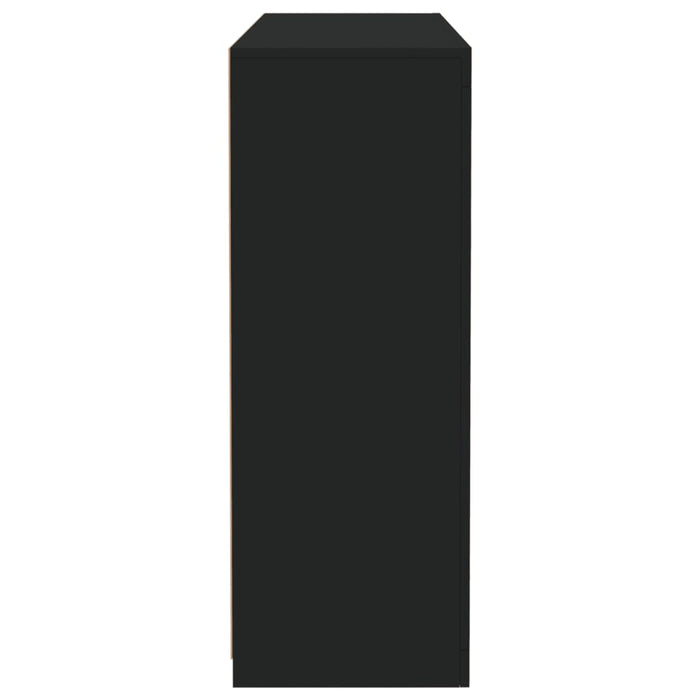 Servantă cu lumini LED, 3 buc., negru, lemn prelucrat WALTI