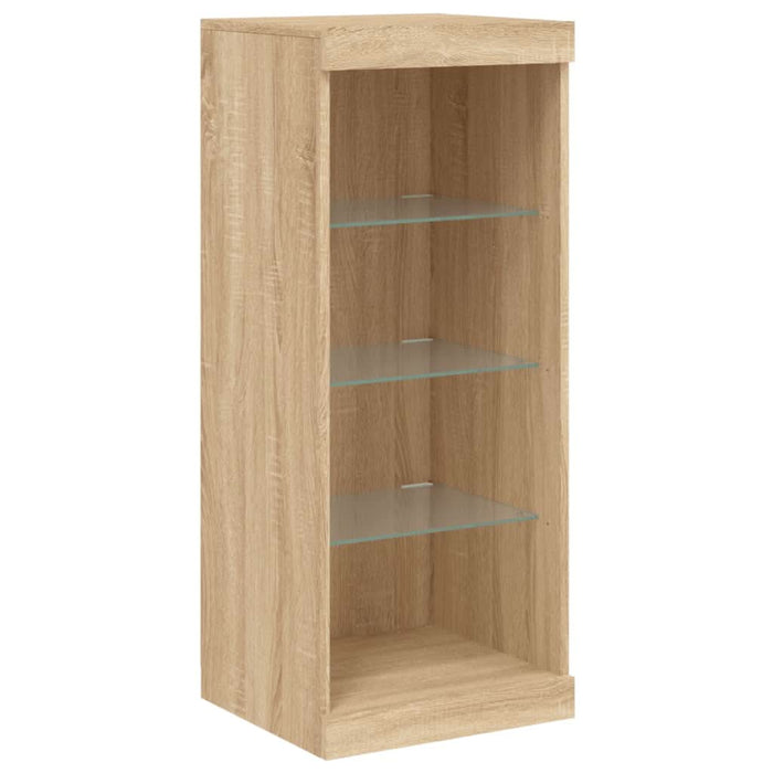 Servantă cu lumini LED, 3 buc., stejar sonoma, lemn prelucrat - WALTI WALTI