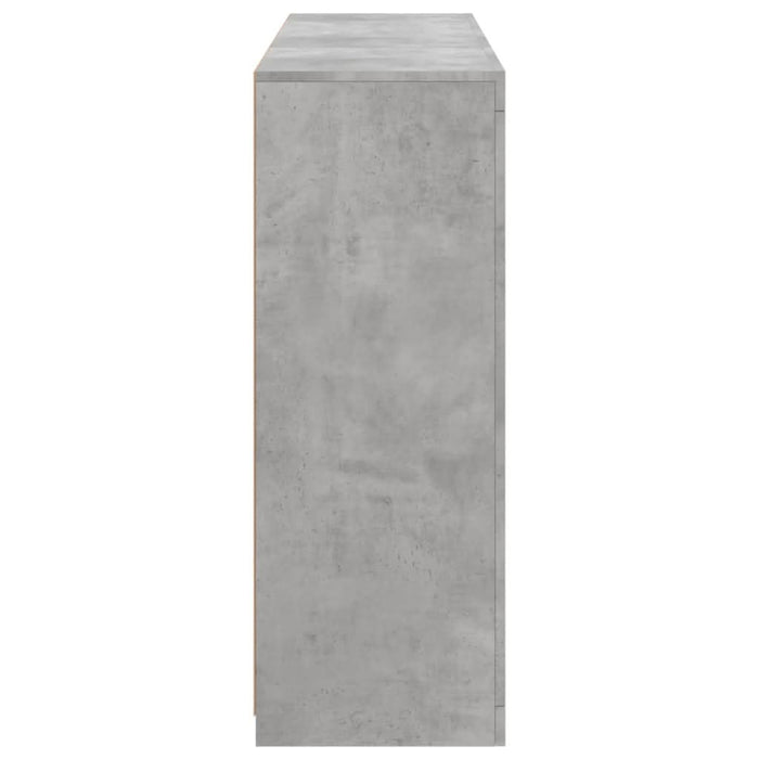 Servantă cu lumini LED, 3 buc., gri beton, lemn prelucrat - WALTI WALTI