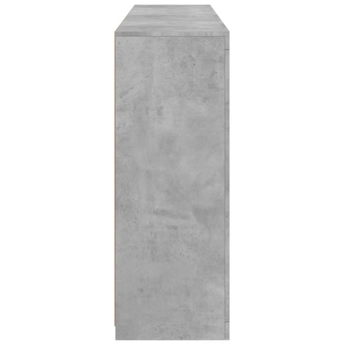Servantă cu lumini LED, 3 buc., gri beton, lemn prelucrat - WALTI WALTI