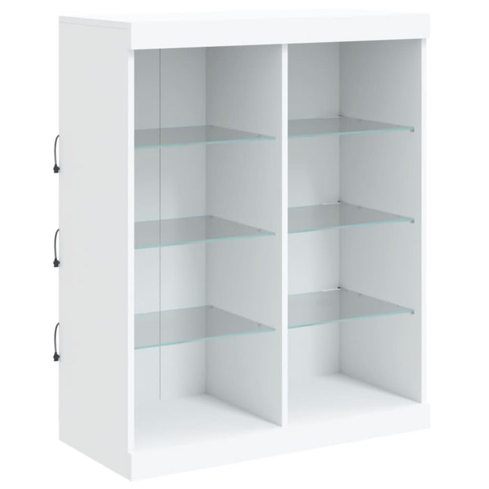 Servantă cu lumini LED, 3 buc., alb, lemn prelucrat - WALTI WALTI