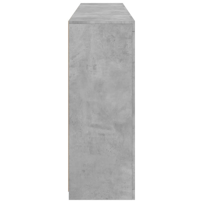 Servantă cu lumini LED, 3 buc., gri beton, lemn prelucrat - WALTI WALTI