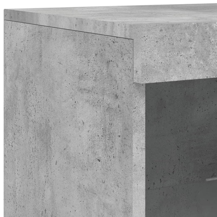 Servantă cu lumini LED, 3 buc., gri beton, lemn prelucrat - WALTI WALTI
