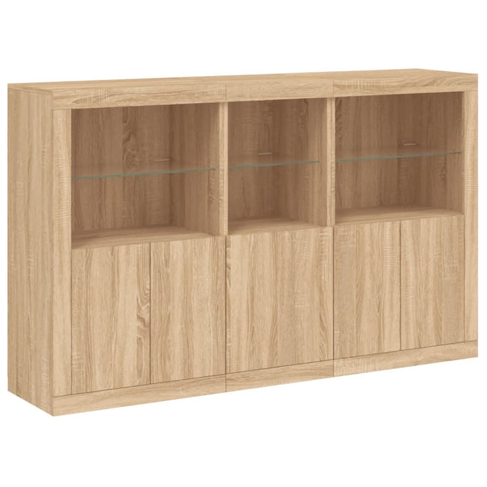 Servantă cu lumini LED, stejar sonoma, 162x37x100 cm - WALTI WALTI