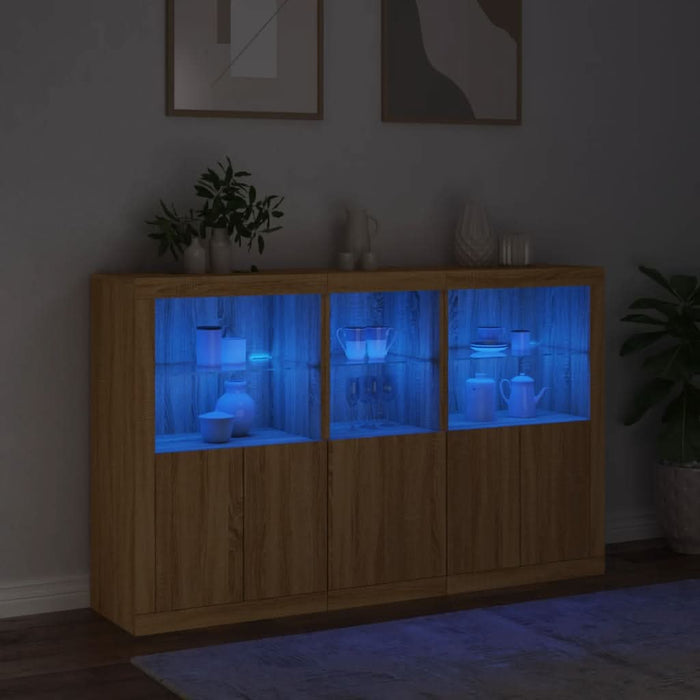Servantă cu lumini LED, stejar sonoma, 162x37x100 cm - WALTI WALTI