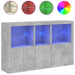 Servantă cu lumini LED, gri beton, 162x37x100 cm - WALTI WALTI