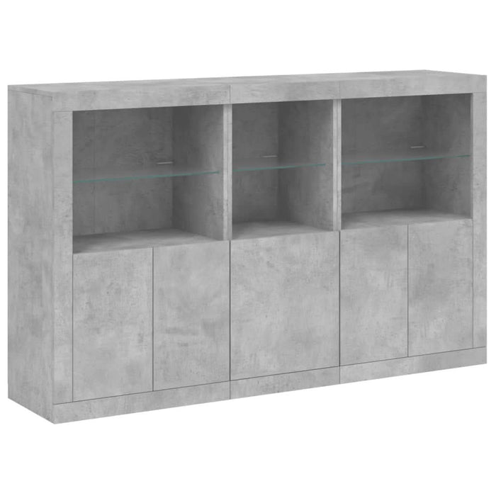 Servantă cu lumini LED, gri beton, 162x37x100 cm - WALTI WALTI