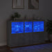 Servantă cu lumini LED, gri beton, 162x37x100 cm - WALTI WALTI