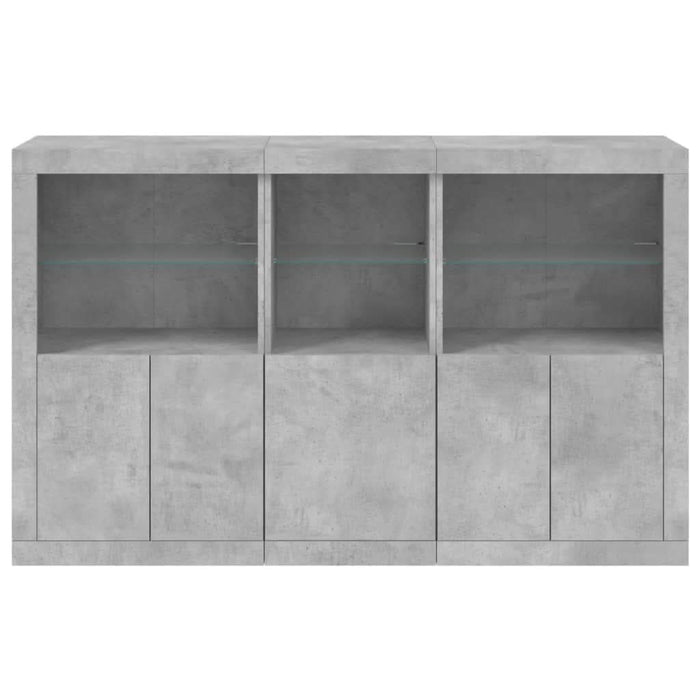 Servantă cu lumini LED, gri beton, 162x37x100 cm - WALTI WALTI