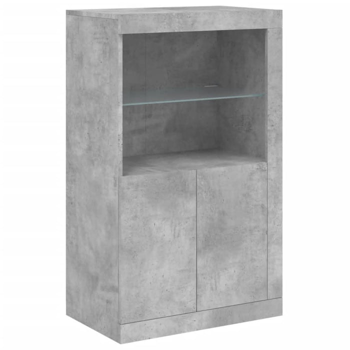 Servantă cu lumini LED, gri beton, 162x37x100 cm - WALTI WALTI