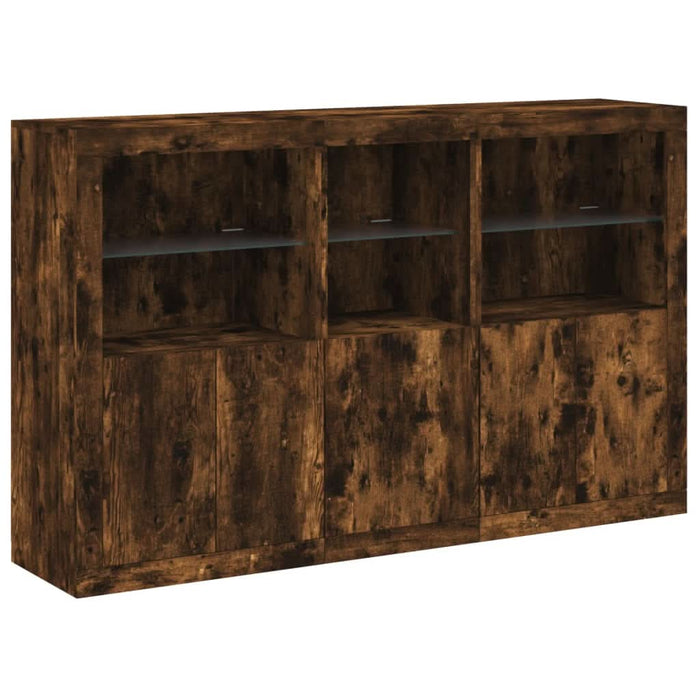 Servantă cu lumini LED, stejar fumuriu, 162x37x100 cm - WALTI WALTI