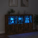 Servantă cu lumini LED, stejar fumuriu, 162x37x100 cm - WALTI WALTI