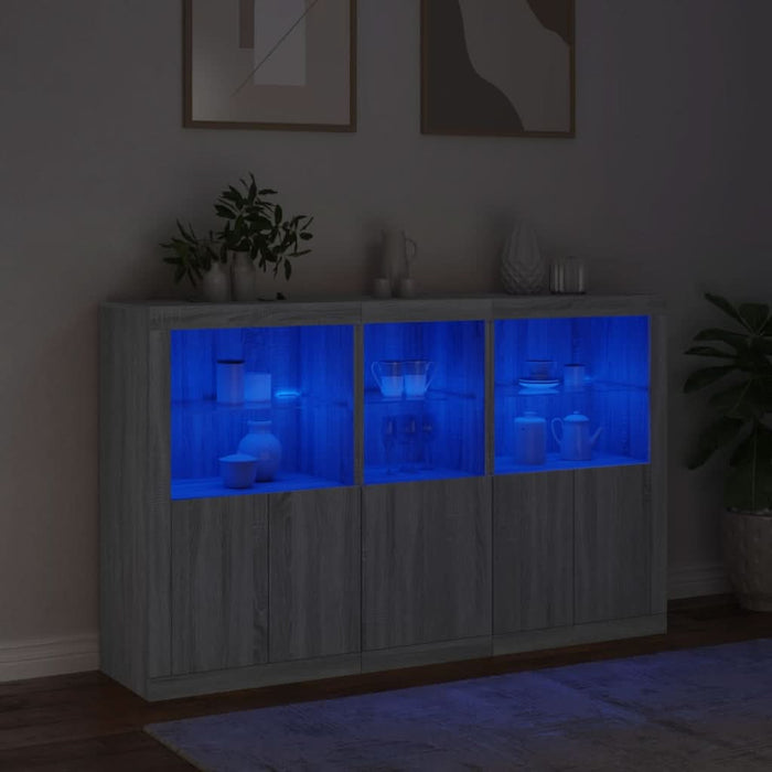 Servantă cu lumini LED, gri sonoma, 162x37x100 cm - WALTI WALTI