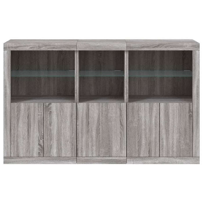 Servantă cu lumini LED, gri sonoma, 162x37x100 cm - WALTI WALTI