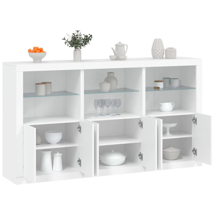 Servantă cu lumini LED, alb, 181,5x37x100 cm - WALTI WALTI