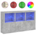 Servantă cu lumini LED, gri beton, 181,5x37x100 cm - WALTI WALTI