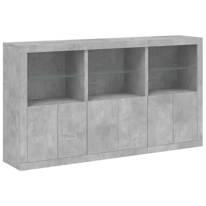 Servantă cu lumini LED, gri beton, 181,5x37x100 cm - WALTI WALTI