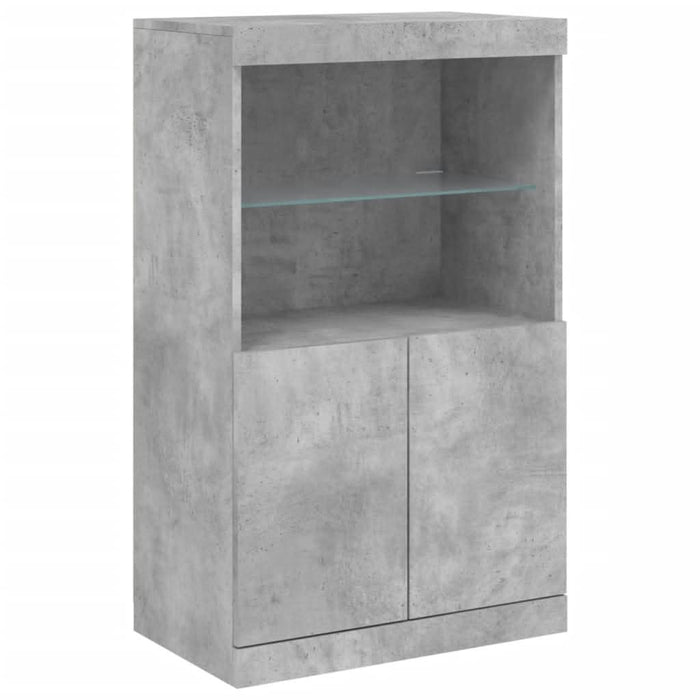 Servantă cu lumini LED, gri beton, 181,5x37x100 cm - WALTI WALTI