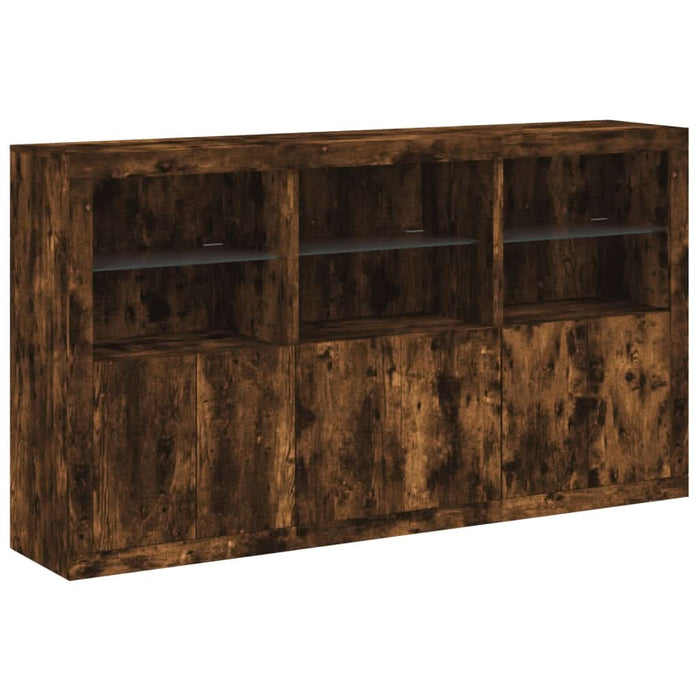 Servantă cu lumini LED, stejar fumuriu, 181,5x37x100 cm - WALTI WALTI